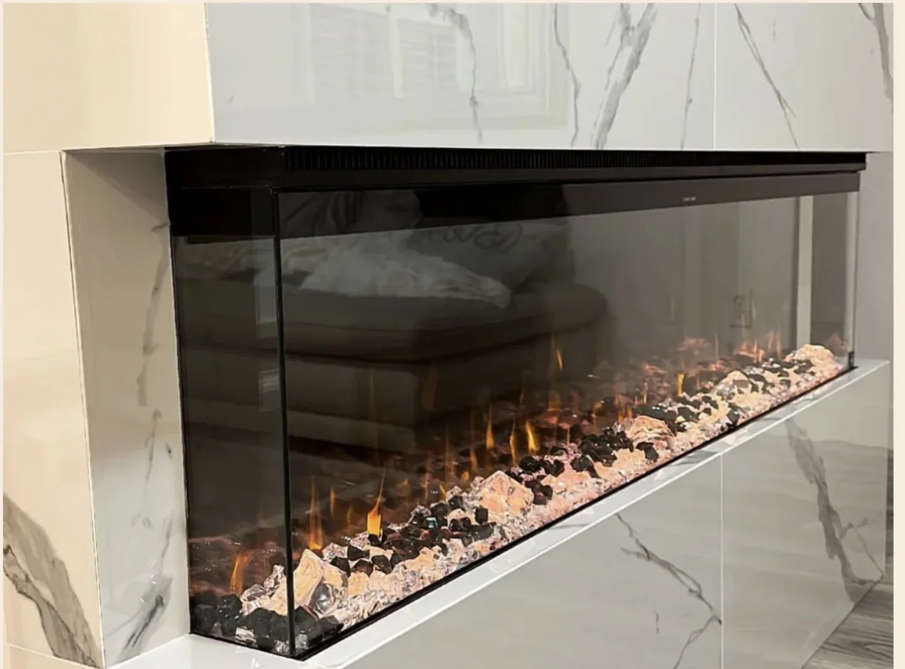 Modern fireplace feature wall